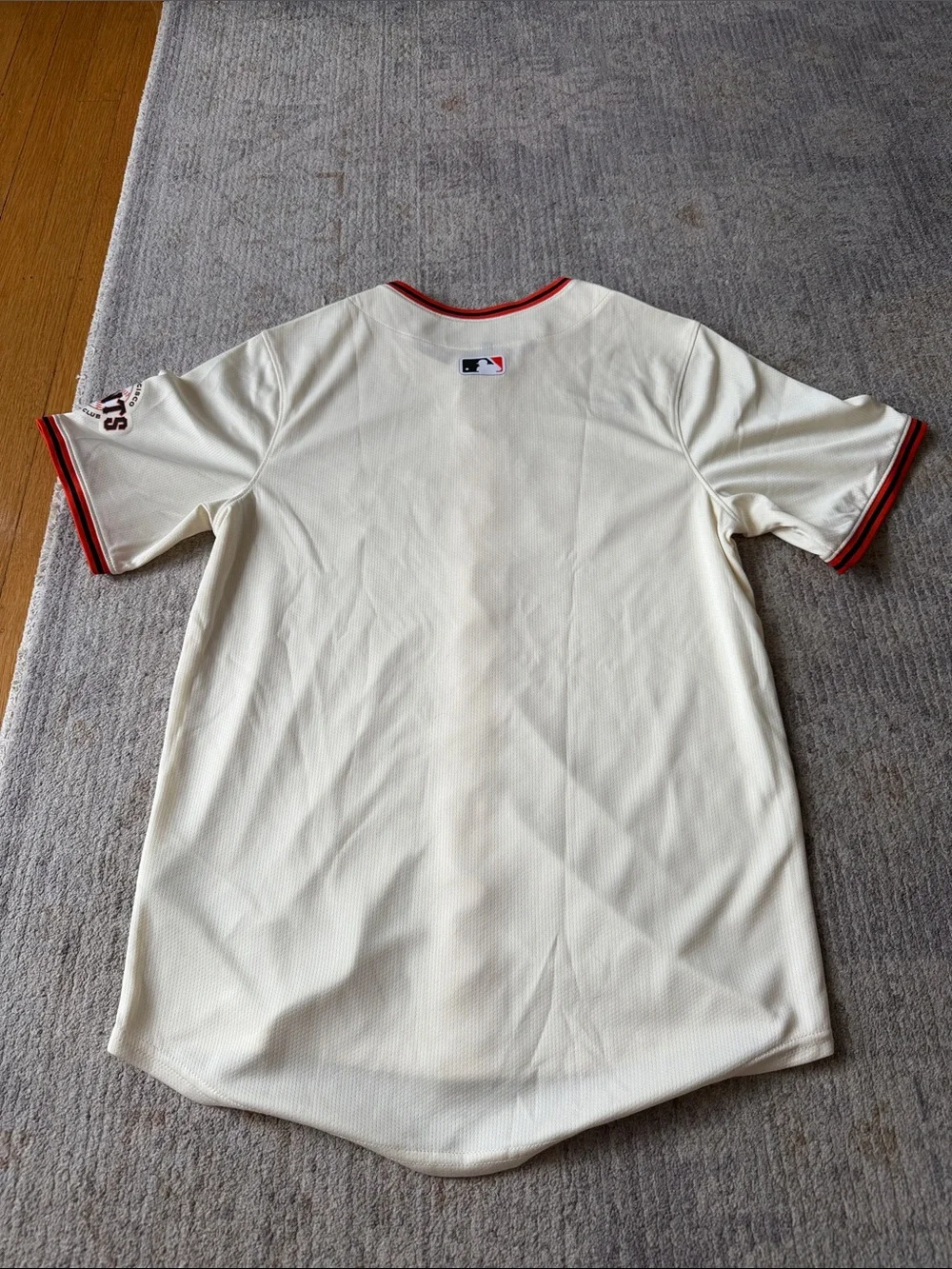 Nike Cream San Francisco Giants Jersey with Black and Orange Trim